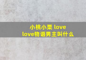 小桃小栗 love love物语男主叫什么